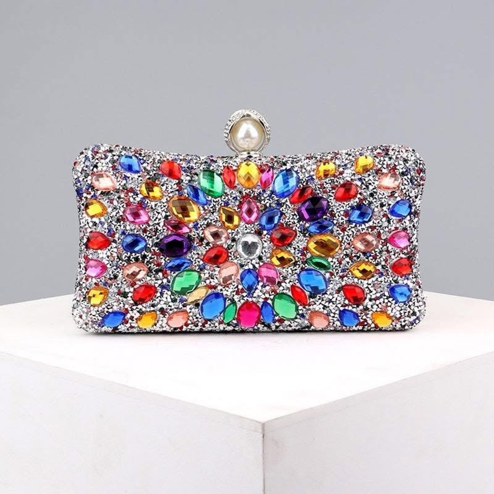 Multicolor Gemstone Clutch